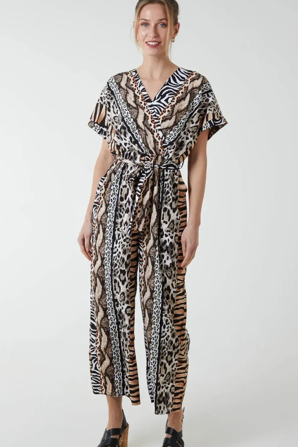 Multi Stripe Animal Jumpsuit