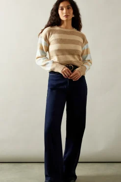 Multi Stripe Crew Neck Jumper