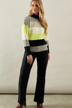 Multi Stripe High Neck Jumper