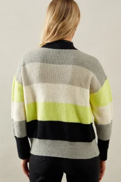 Multi Stripe High Neck Jumper