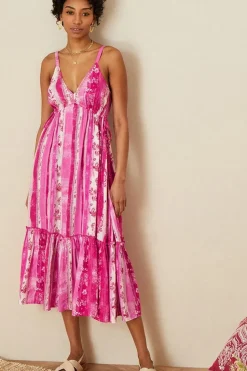 Multi Stripe Tiered Cami Dress