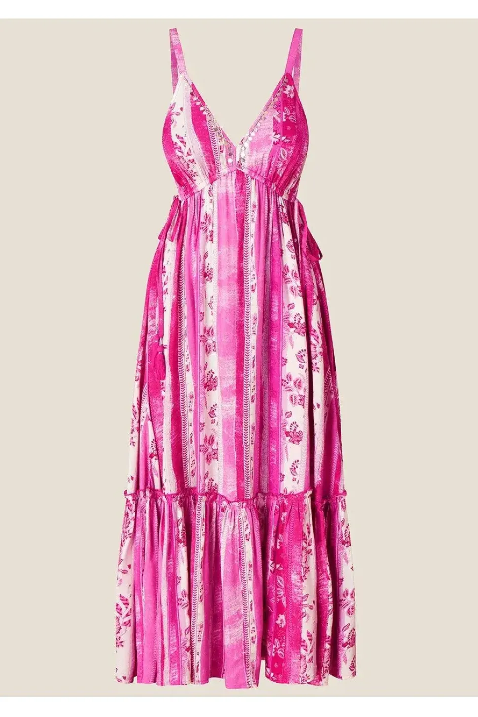 Multi Stripe Tiered Cami Dress