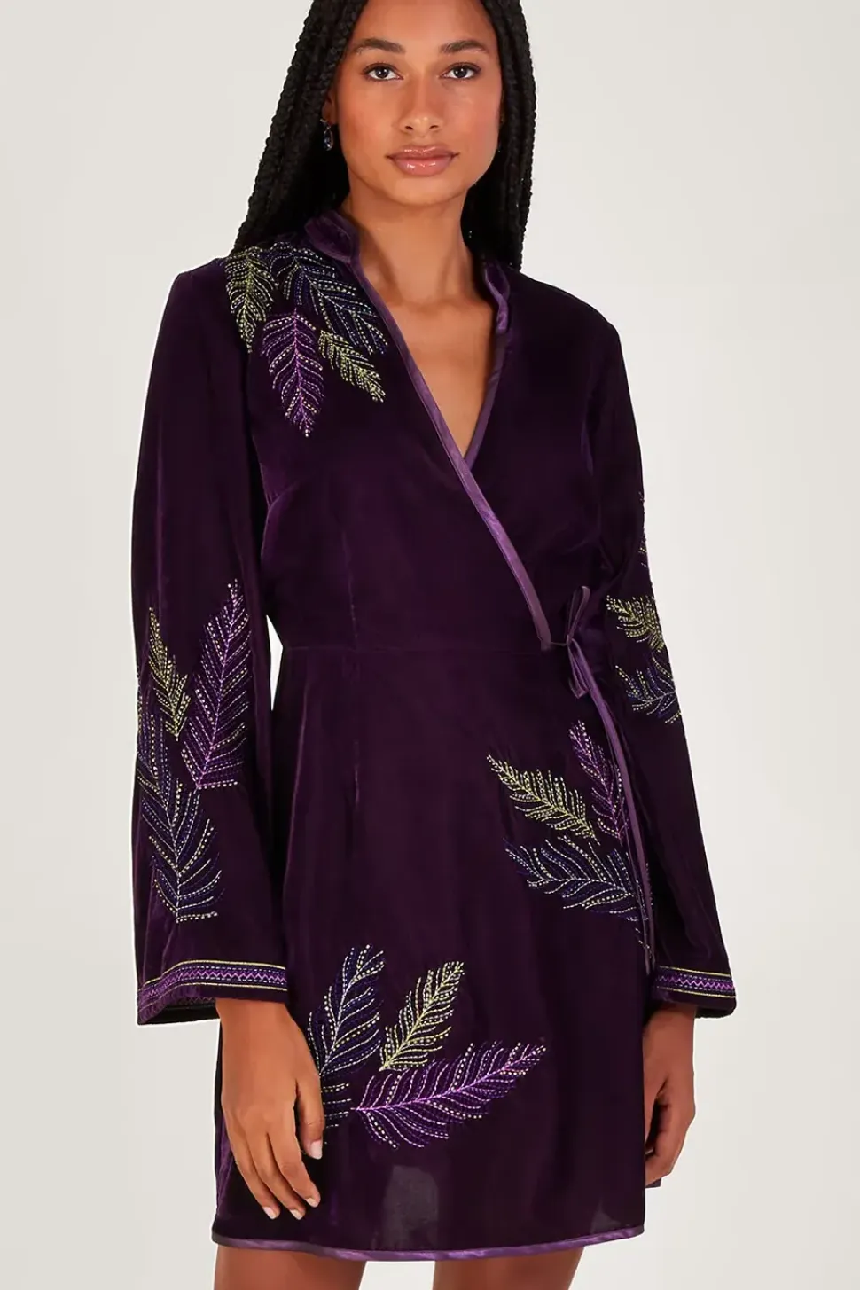 Navi Embellished Velvet Dress