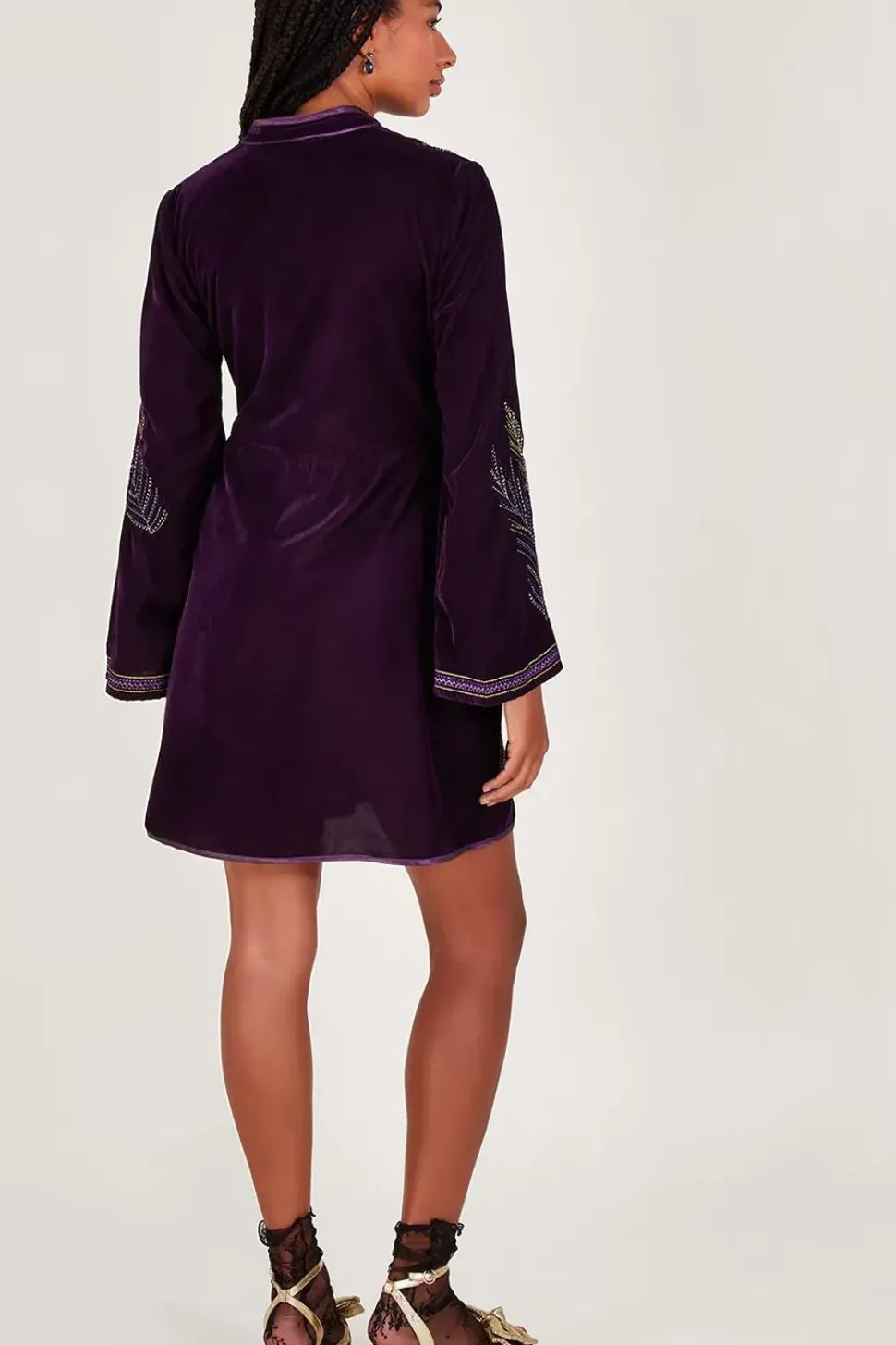 Navi Embellished Velvet Dress