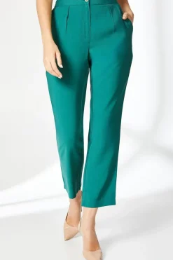 Navy Button Detail Tapered Trouser
