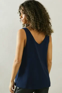 Navy Jersey V Neck Cami