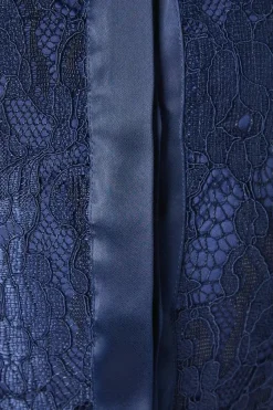 Navy Lace Shirt Dress