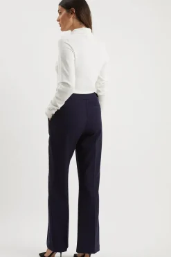 Navy Smart Bootcut Leg Trousers