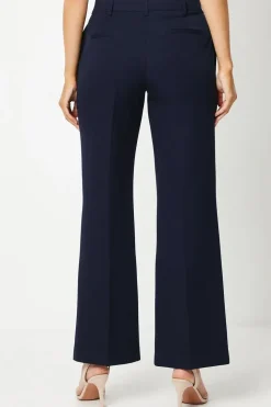 Navy Smart Wide Leg Trousers