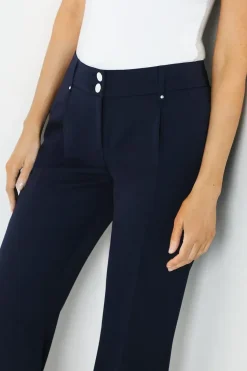 Navy Smart Wide Leg Trousers