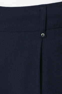 Navy Smart Wide Leg Trousers