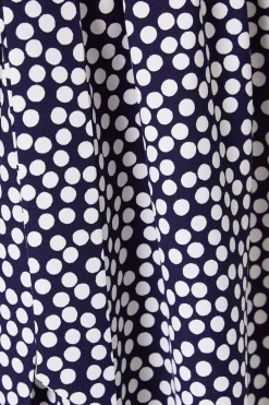 Navy Spot Belted Mini Dress