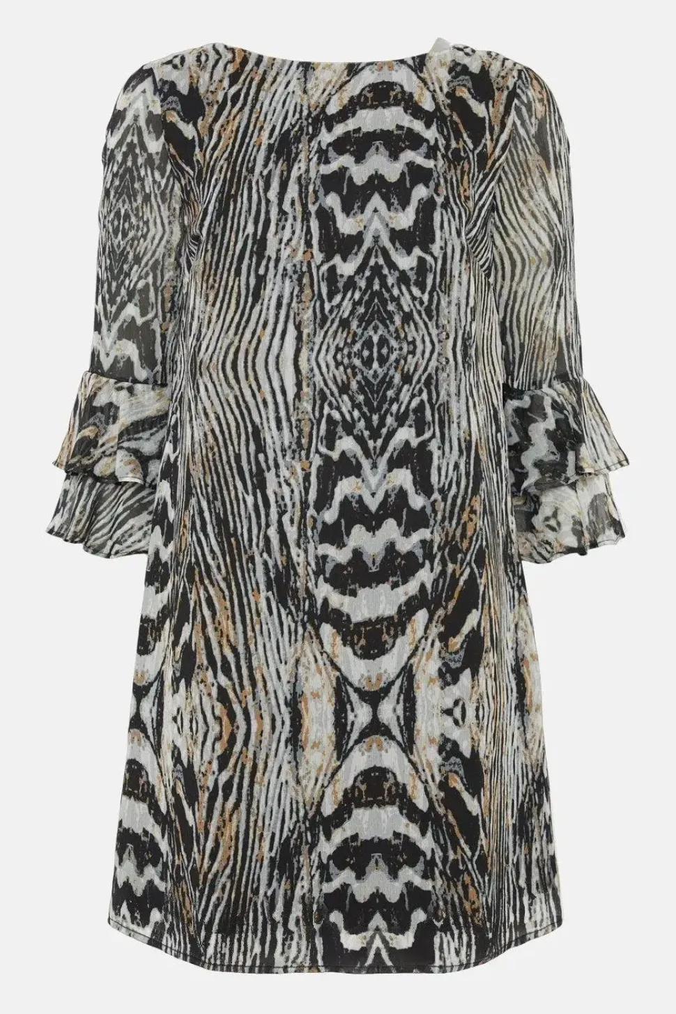 Neutral Animal Fluted Shift Dress