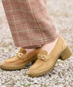 Neutral Horsebit Trim Chunky Suede Loafer