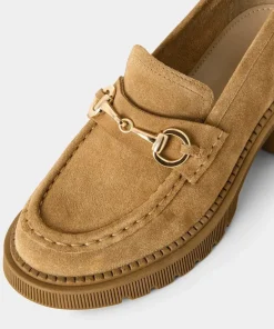 Neutral Horsebit Trim Chunky Suede Loafer