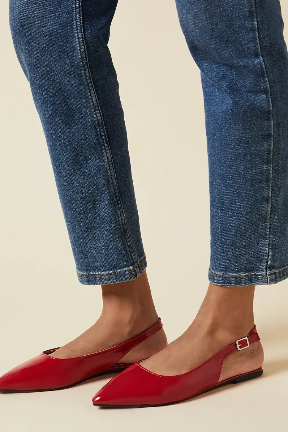 Nicci Pointed Slingback Flat Ballet Pumps