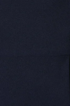 Notch Neck Bardot Detail Crepe Pencil Dress