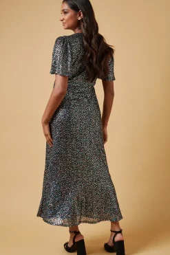 Occaison Sequin Flare Sleeve Midaxi Dress