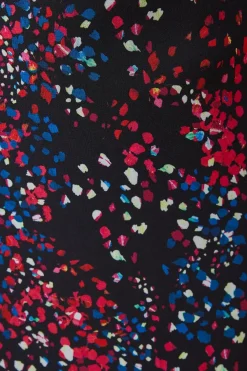 Occasion Abstract Spot Ruched Sleeve Midaxi Dress