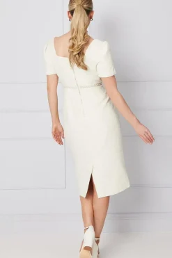 Occasion Boucle Pearl Waistband Pencil Dress