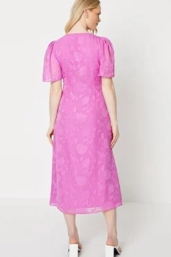 Occasion Button Jaquard Midi Dress