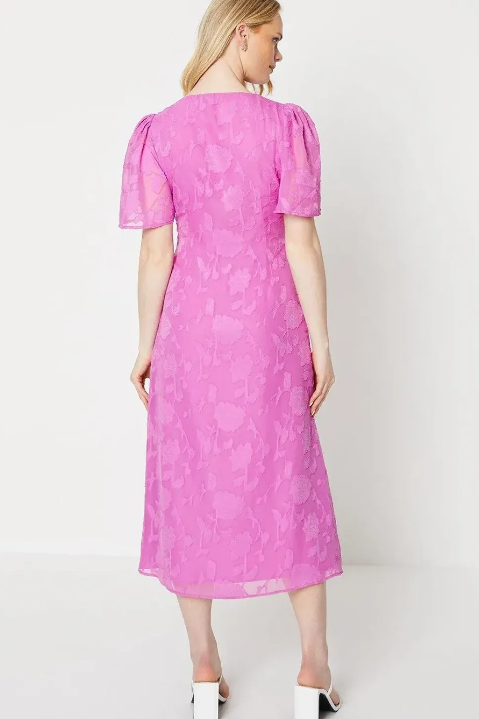 Occasion Button Jaquard Midi Dress
