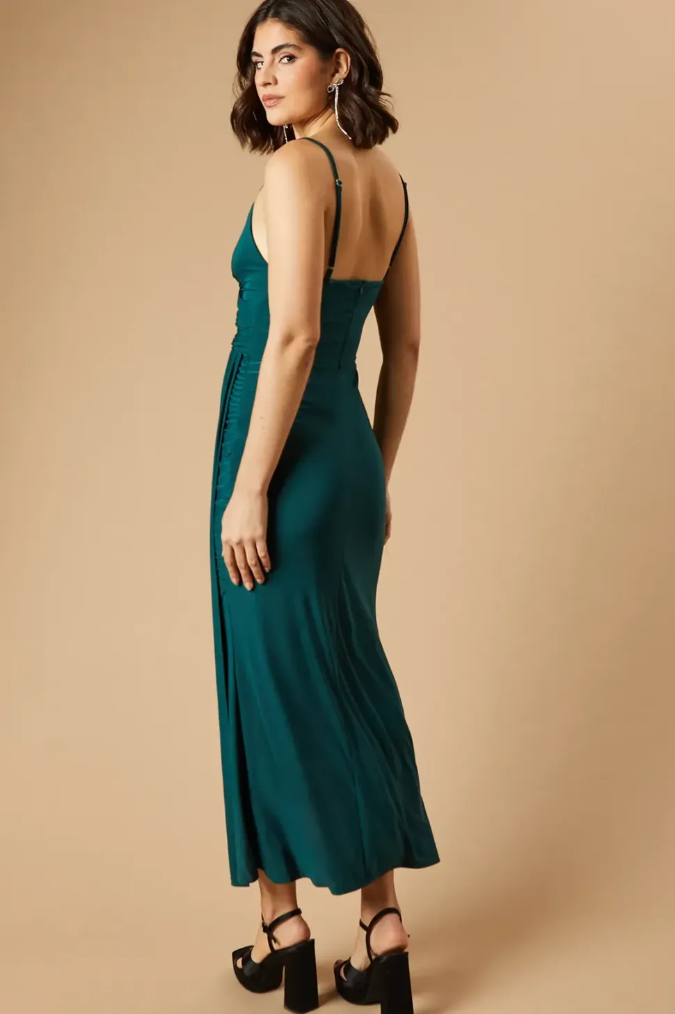 Occasion Double Jersey Drape Midaxi Dress