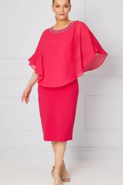Occasion Embellished Neckline Overlay Formal Dress