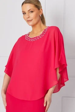 Occasion Embellished Neckline Overlay Formal Dress