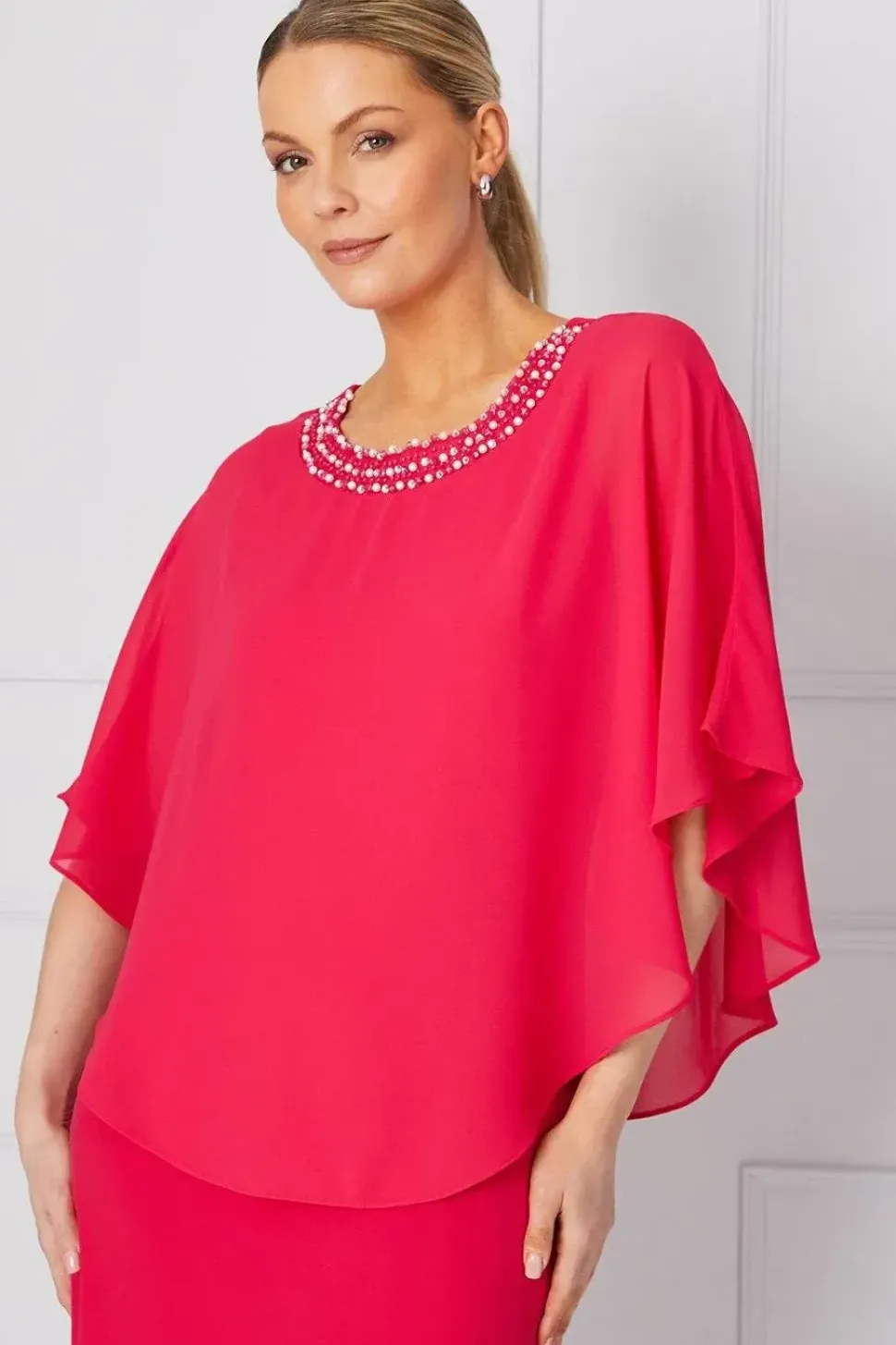 Occasion Embellished Neckline Overlay Formal Dress
