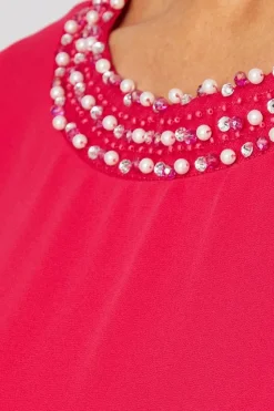Occasion Embellished Neckline Overlay Formal Dress
