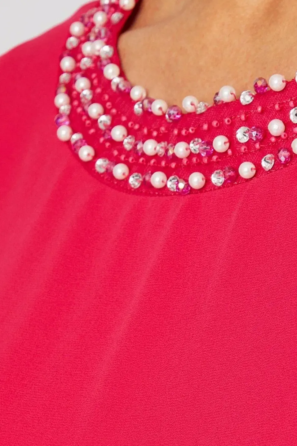 Occasion Embellished Neckline Overlay Formal Dress