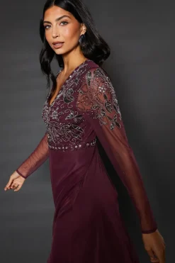Occasion Embellished Sequin Mesh Maxi Dress