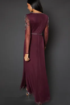 Occasion Embellished Sequin Mesh Maxi Dress