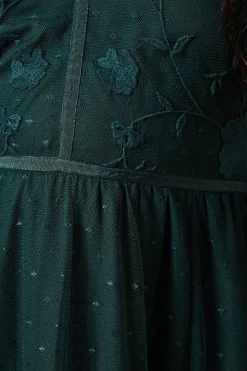 Occasion Embroidered Mesh Tiered Midaxi Dress
