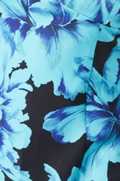 Occasion Feather Print Satin Strappy Midaxi Dress