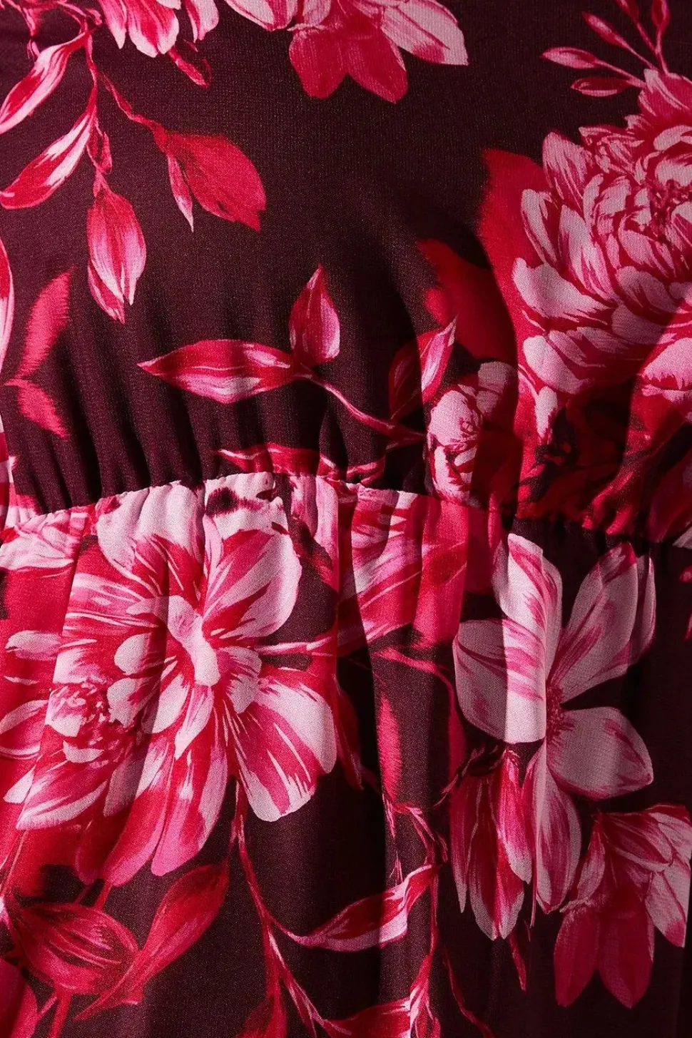 Occasion Floral Cape Ruffle Midi Dress