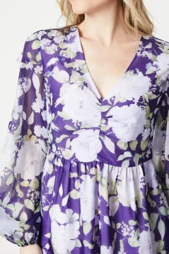 Occasion Floral 3D Organza Mini Dress