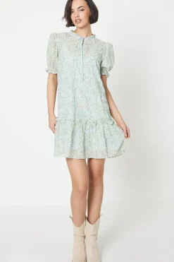 Occasion Floral Embroidered Smock Dress