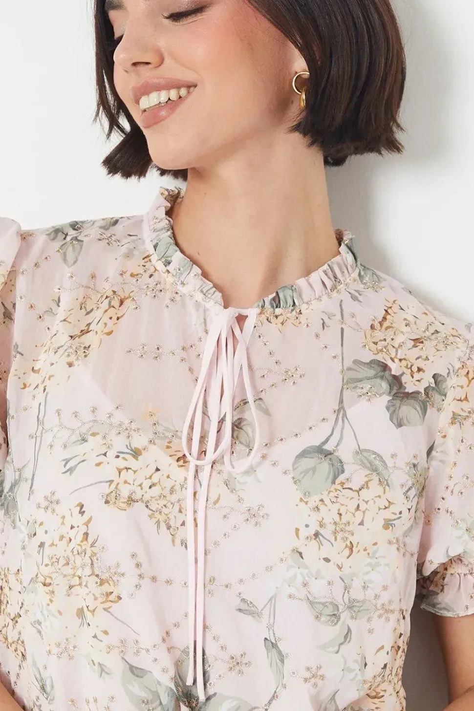 Occasion Floral Embroidered Smock Dress
