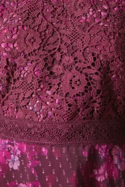 Occasion Floral Lace Bodice Mini Dress