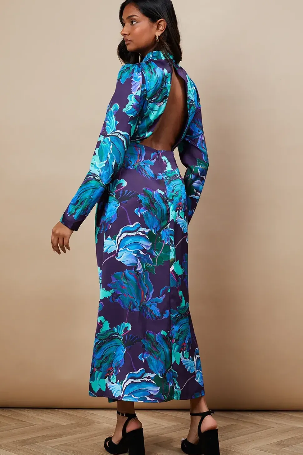 Occasion Floral Open Back Midaxi Dress