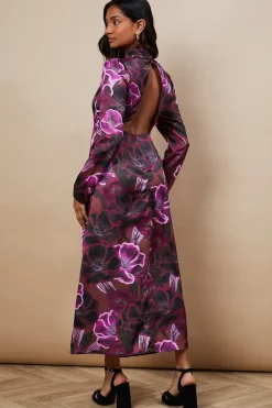Occasion Floral Open Back Midaxi Dress