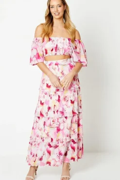 Occasion Floral Print Co-ord Crop Top