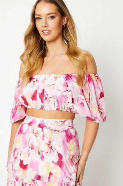 Occasion Floral Print Co-ord Crop Top