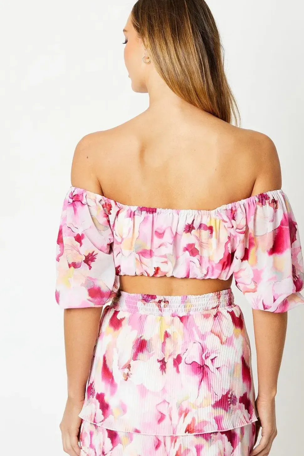 Occasion Floral Print Co-ord Crop Top