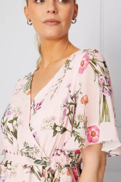 Occasion Floral Print Ruffle Midi Dress