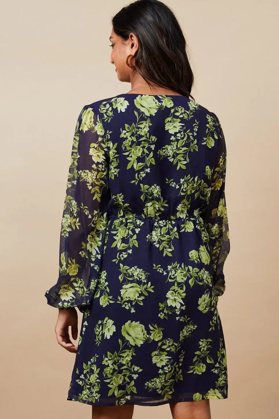 Occasion Floral Ruffle Wrap Mini Dress