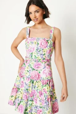 Occasion Floral Strappy Belted Mini Dress