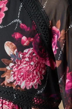 Occasion Floral Trim Insert Midaxi Dress